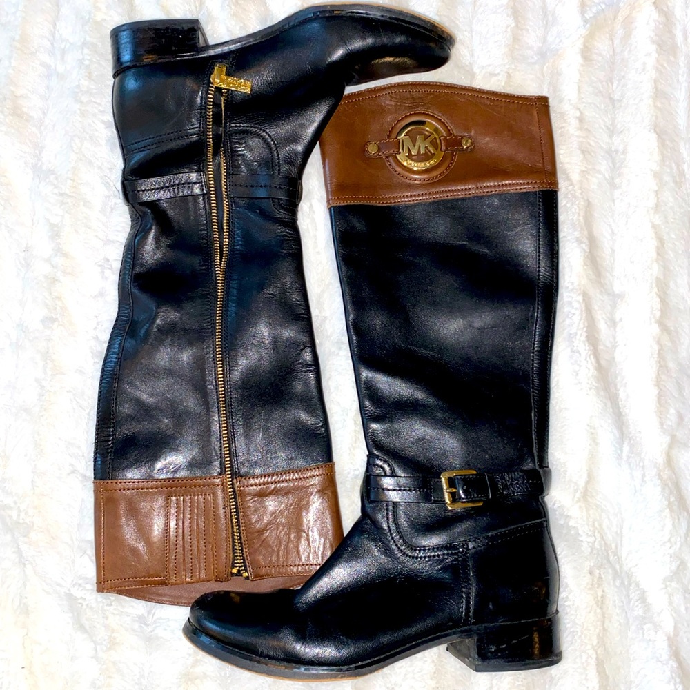 Black/Brown Michael Kors Leather Boots